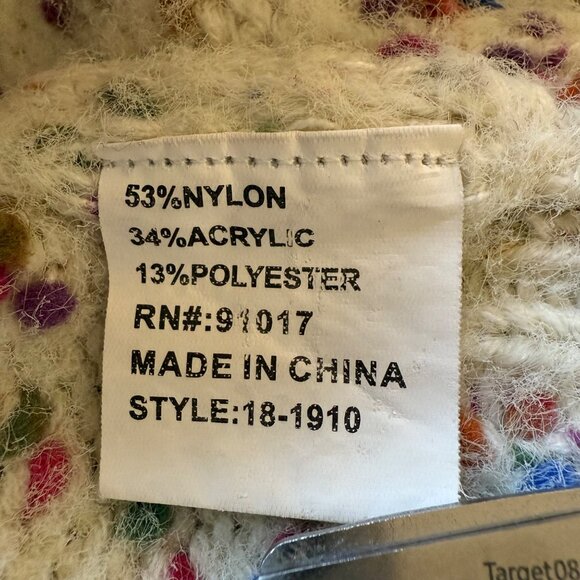 Solitaire Size M Multicolor Chunky Knit Long Sleeve Crewneck Confetti Sweater - Picture 6 of 16